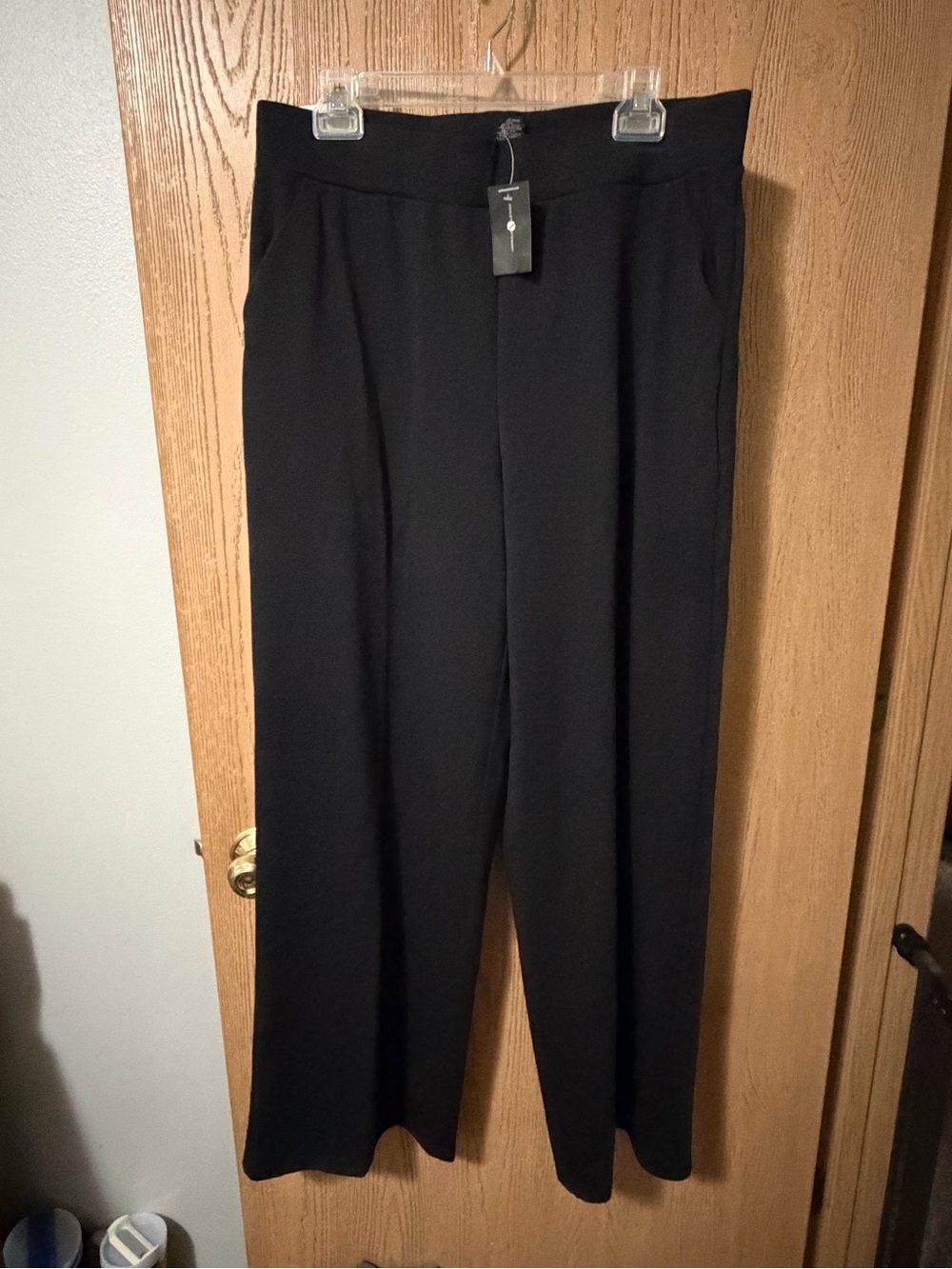 Ashley Stewart Black Wide Leg Dress Pants